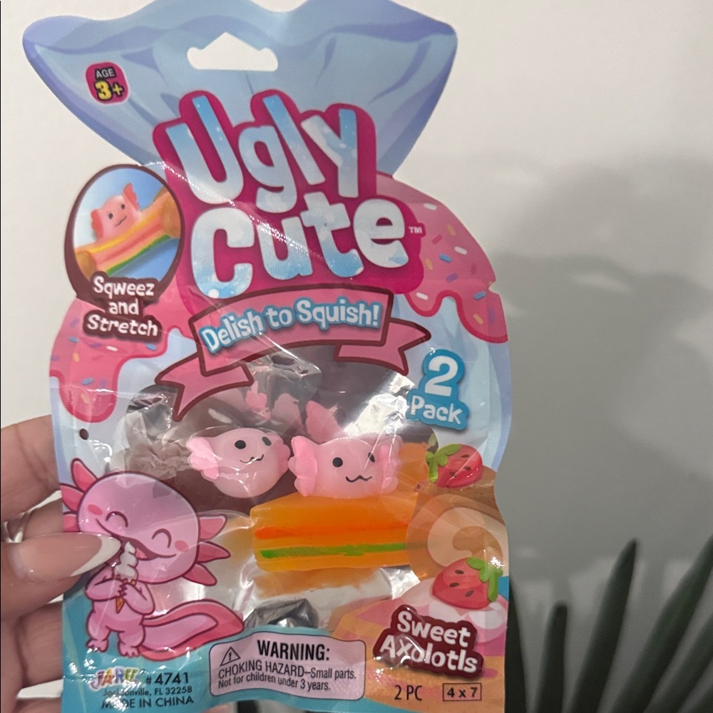 Ugly Cute Sweet Axolotls Squishy Toy 2-Pack - Pink & Orange